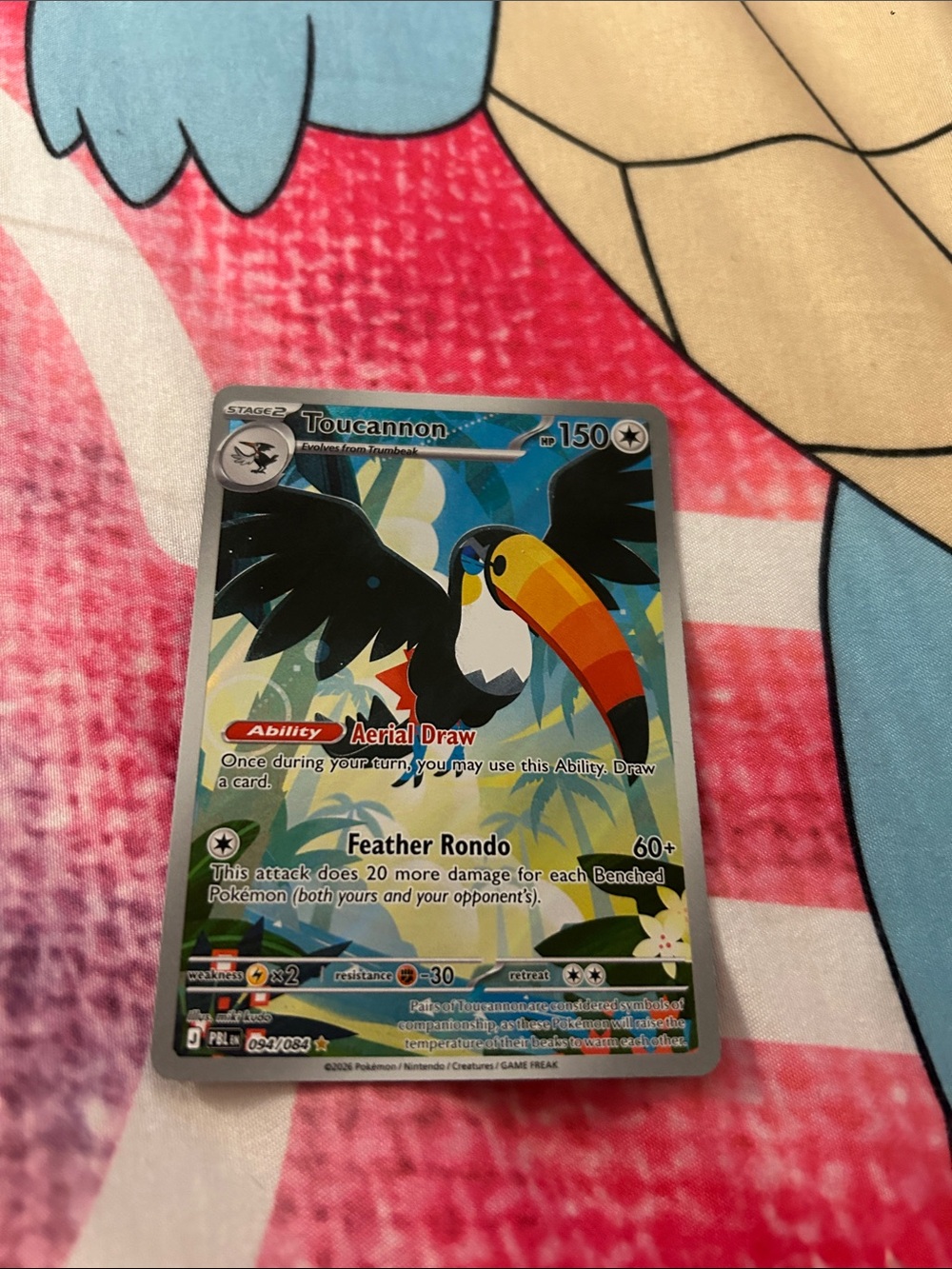 Pokémon Toucannon Holo Trading Card - Colorful Toucan Artwork